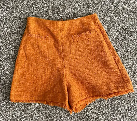 Mango Tweed Shorts with Fringes