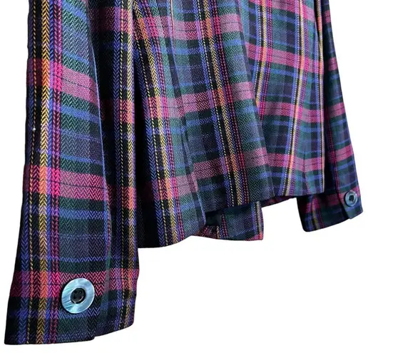 Amanda Smith Petites Vintage 80s 90s Fitted Button Front Plaid Blazer Size 10