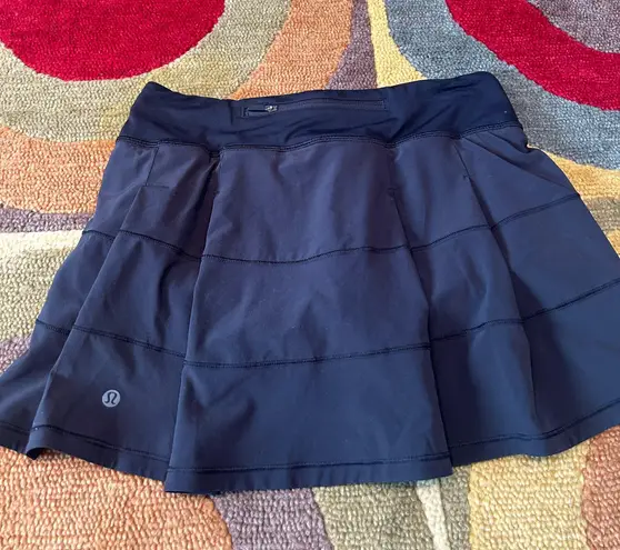 Lululemon Pace Rival Black Tennis Skirt Skort Built in Shorts Size 4