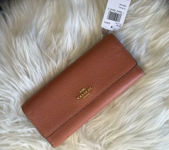 Coach Soft Trifold Wallet 39745 light peach