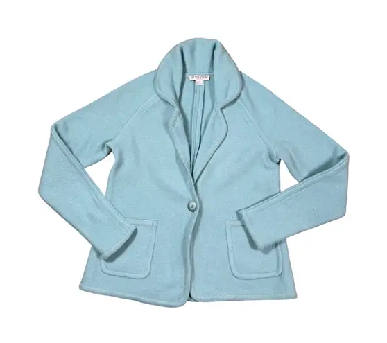 Pendleton Women's Wool Blend One Button Blazer Jacket - Light Blue, Pockets