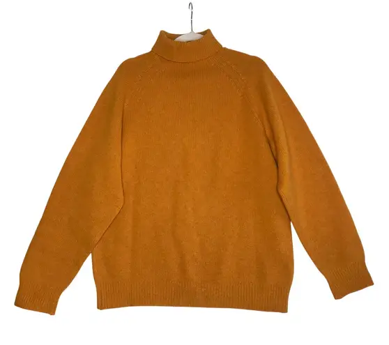 TAILTEANN Ireland Vintage Lambswool Turtleneck Sweater L Mustard Cozy 90's Retro Orange Size L - Image 1