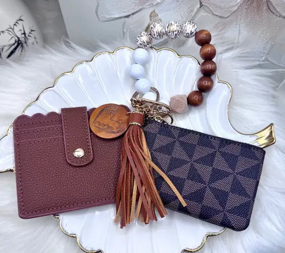 Mama Double Joy Wallet Wristlet Style D Brown