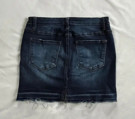 KanCan USA Kancan denim mini skirt frayed hem (26)