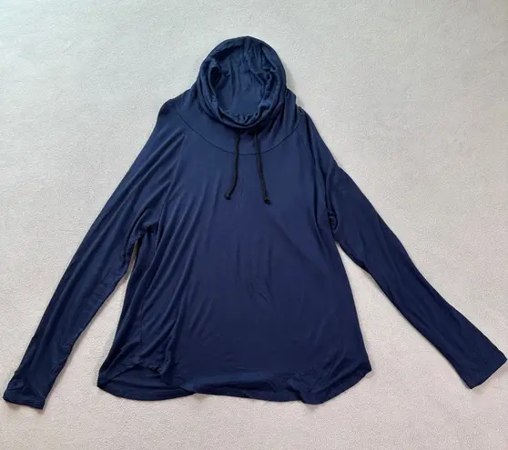 Raggs II Riches NWOT Raggs li Riches Blue Cowl Neck M Womens Long Sleeve Top Lightweight String