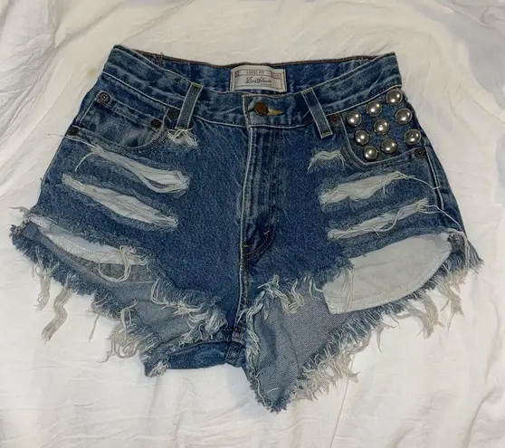 Levi's Vintage Levi’s x RUNWAYDREAMZ Studded Jean Cutoff Shorts