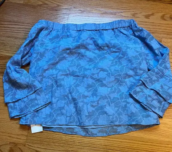 Waverly grey blue off the shoulder top size small