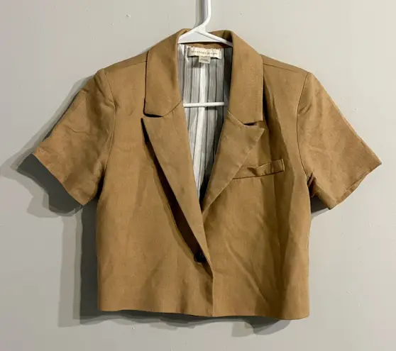 Monteau  Tan Short Sleeve Blazer - Image 1