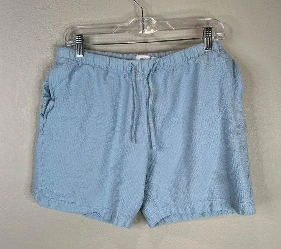 ONIA  Women's Waffle Knit Shorts Elastic Waist Drawstring Blue Size L