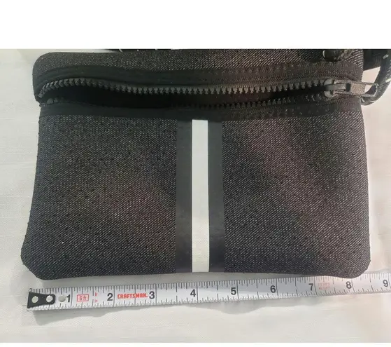 Haute Shore GREYSON UPTOWN Tote Purse Black/White Stripes Bag. A12 Black