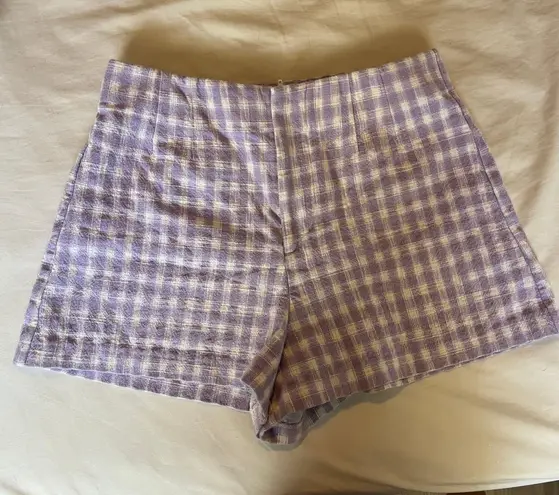 ZARA Plaid High Waisted Shorts