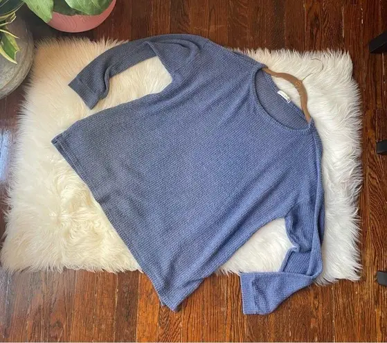 Stevie Hender Blue Lightweight Sweater Boxy Waist Cut