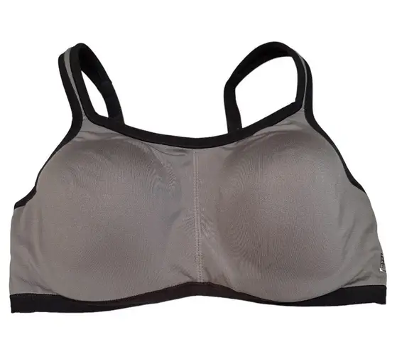 Natori  Yoga Convertible Underwire, Sports Bra, Gray With Black trim. 36C