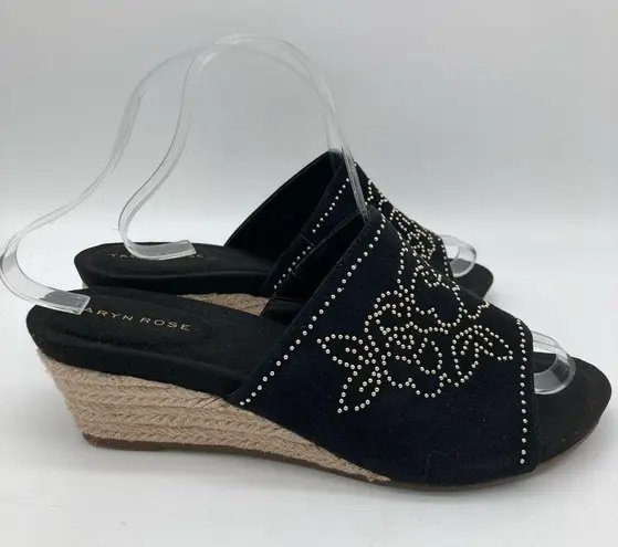 Taryn Rose  Harriet Suede Studded Espadrille Floral Mules