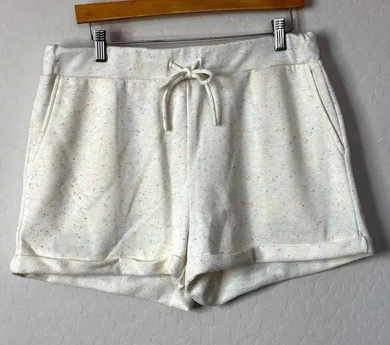 Elodie Woman’s Sz XL Drawstring Waist Cuffed Shorts NWOT Confetti Print