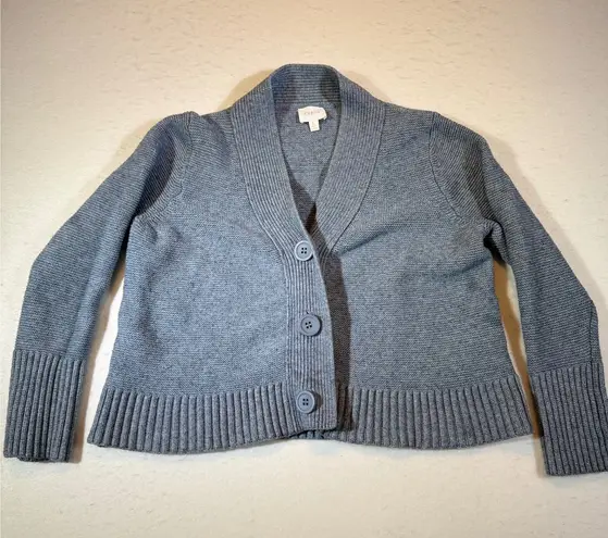 Cyrus Women's Blue Knit Cardigan Button Front Shawl Collar Sweater Size L