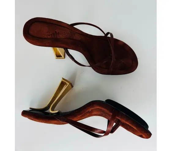 Cult Gaia in mahogany brown Soriah Slide Strappy leather Sandal (Women) 36.5