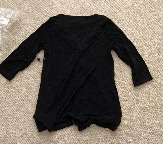 Coldwater Creek NEW Destinations Button Cardigan Black Size Medium Sleek NIB