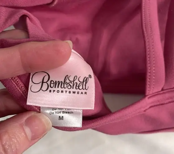Bombshell sportswear queen pink queen sports bra (peekaboo front),medium!
