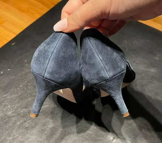 Louise et Cie Pumps Knot Bow D’orsay Suede Kitten Heels Cutouts