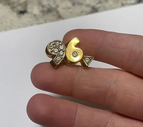 Avon Gold Tone Tack Lapel Pin Rhinestone