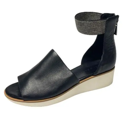 LOGO By Lori Goldstein Logo Lori Goldstein Saffy Leather Ankle Strap Sandals Black Sz 7.5 (37.5)