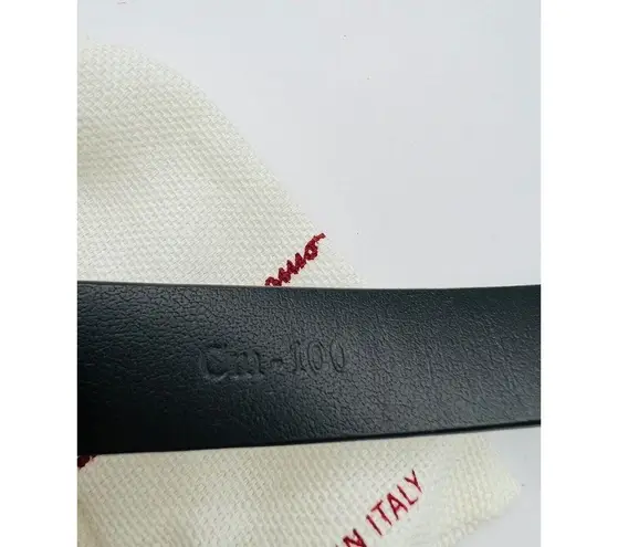 Salvatore Ferragamo Gancini Crystal-Embellished Black Nero Leather Belt $580