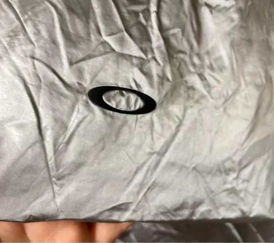 Oakley Luxe Anorak 1/4 zip pullover crop Hooded Jacket StoneGray sz L