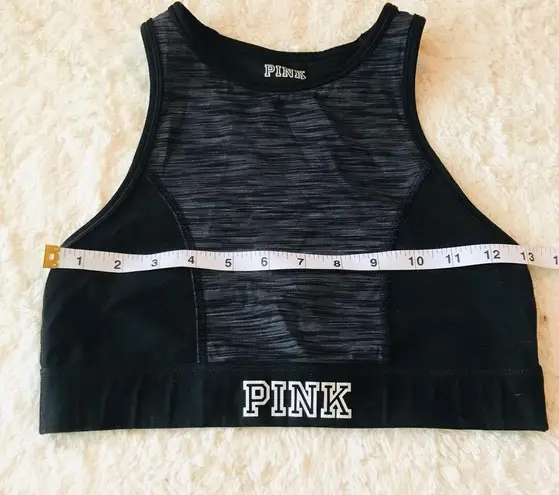 PINK - Victoria's Secret VS PINK High Neck Black/Grey Reversible Sports Bra Size Small Victoria’s Secret