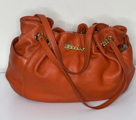 MICHAEL Michael Kors Large Jet Set Chain Ring Shoulder Tote Bag Orange