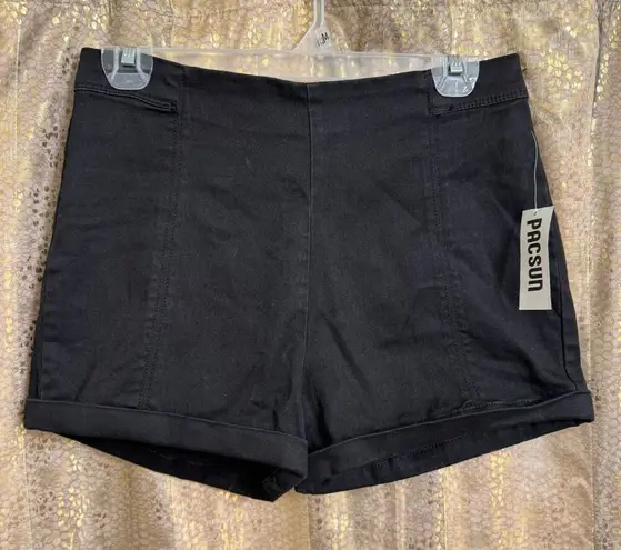 Vintage 2000s Bullhead Denim Black High Rise Pull On Short Shorts 9 NWT Size undefined