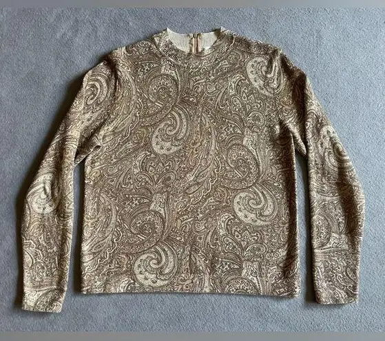 draper's & damon's Women’s Sweater Paisley Brown Size Small