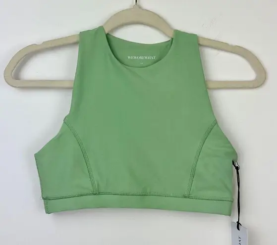 We Wore What Crop Top Sports Bra Racerback Green Athleisure Workout Revolve S NWT