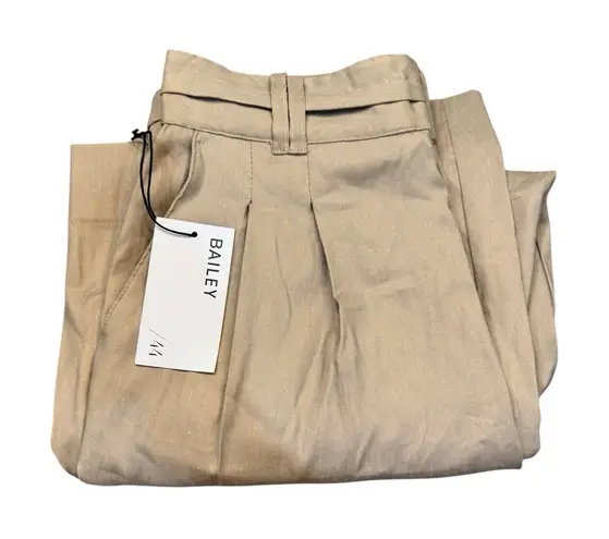 Bailey 44 Nava Pant Khaki Size Medium DRF High Rise Wide Leg Pleated Linen Blend