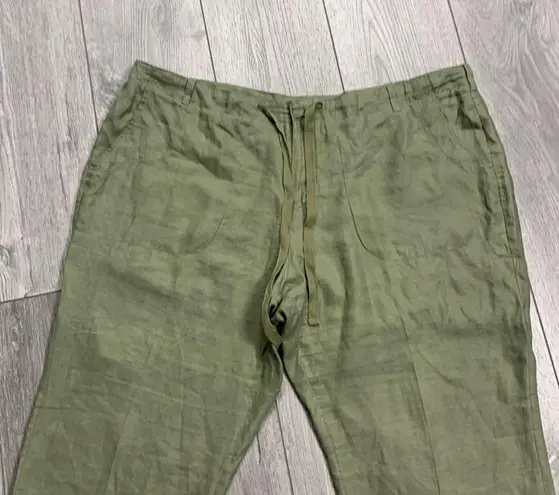 st. john's bay 100% Linen St. John’s Bay Green Pants Size 20W