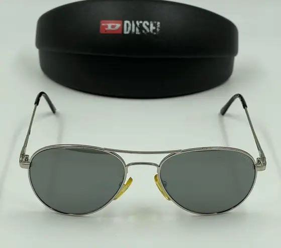 Diesel Vintage Y2K Aviator Sunglasses 010 Express Mirror Gray Tint Unisex w Case