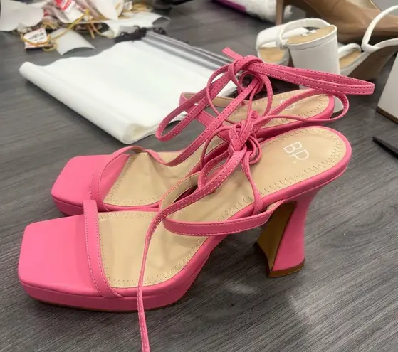 BP  Netta Platform - pink strappy heels - size 9.5