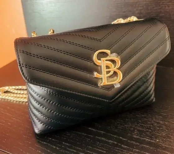 SARA BURGLAR genuine black leather shoulder bag Kate Trapunto BORSA DONNA NWT