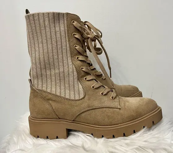Esprit Ana Women's Sweater Knit Combat Boots sz 9