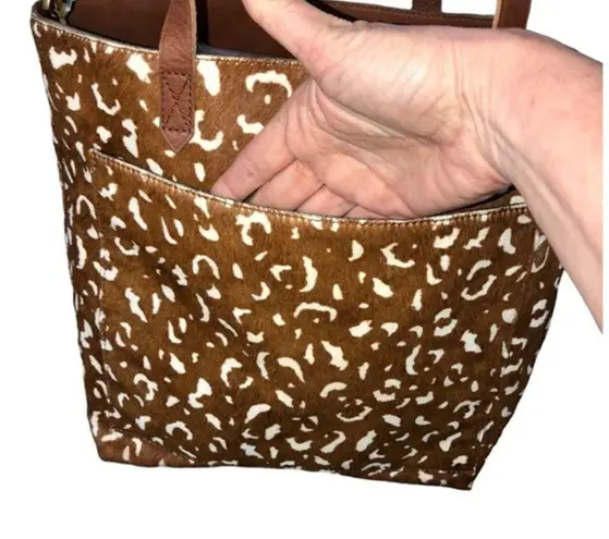 Madewell  Calf Hair Medium Transport Tote in Pecan Multi NWT