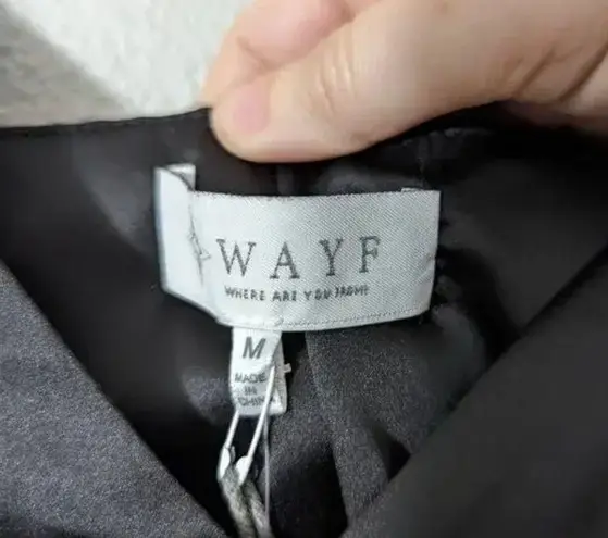 WAYF cold shoulder tie strap cami in black