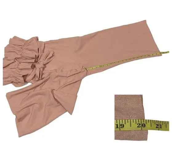 Saints + Secrets Strapless Cropped Linen Jumpsuit - Pink - Small