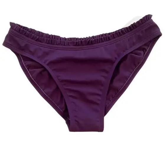 AERIN ROSE Violet Purple Ruffle Trim Bikini Bottoms Size XS