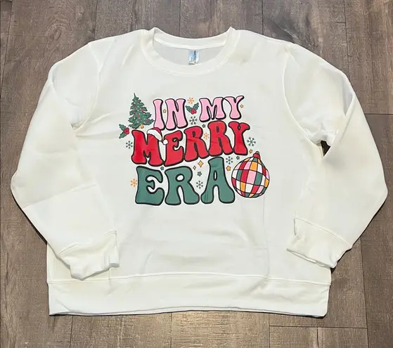 XL White 'In My Merry Era' Sweatshirt