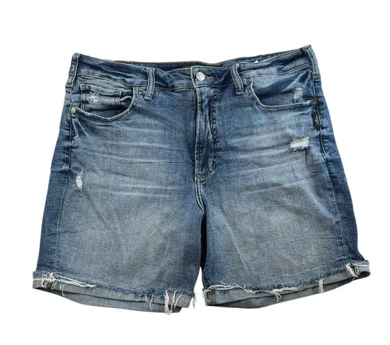 Silver Jeans Co. Sz 34 Bermuda Shorts Sure Thing High Rise 6.5 In Cuffed Stretch