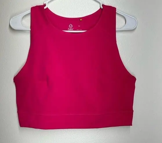 tasc Sculptive Crop Tank Pink Size XL EUC Racer Back Key Pocket
