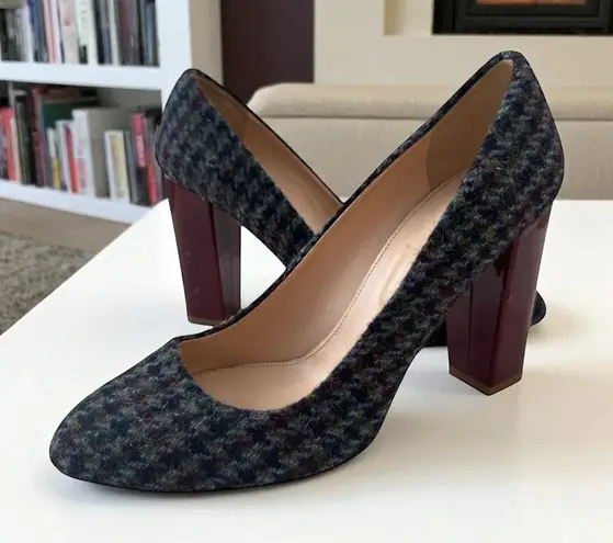 J CREW Collection Fall Wool Plaid Heels Size 9.5