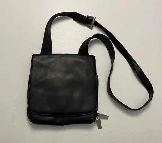 Hobo International HOBO Purse Crossbody Leather Wallet Credit Card Slots Pen Adjustable Soft Black