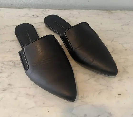 Oliver Cabell Shoes Womens Size 7 Black Leather Pointed Toe Mules Slides Italy
