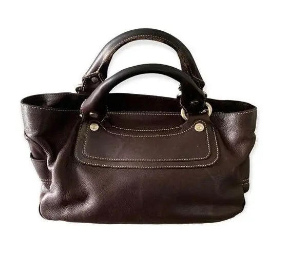 CELINE  Boogie Leather Tote Bag, Brown